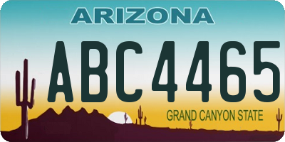 AZ license plate ABC4465