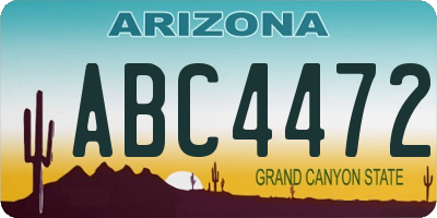 AZ license plate ABC4472