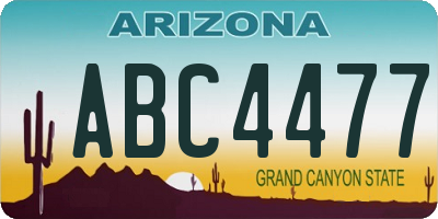 AZ license plate ABC4477