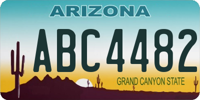 AZ license plate ABC4482