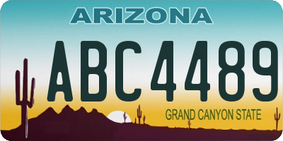 AZ license plate ABC4489