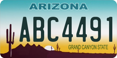 AZ license plate ABC4491