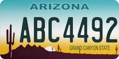 AZ license plate ABC4492