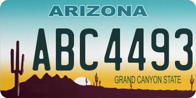 AZ license plate ABC4493