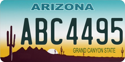 AZ license plate ABC4495