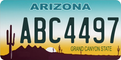 AZ license plate ABC4497