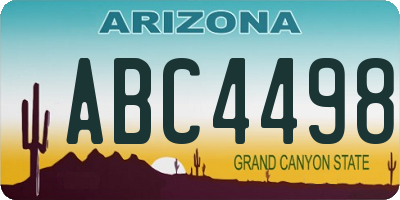 AZ license plate ABC4498