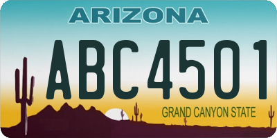 AZ license plate ABC4501