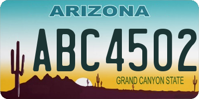 AZ license plate ABC4502