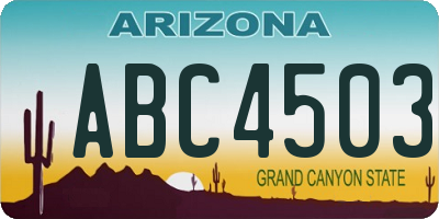 AZ license plate ABC4503