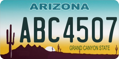 AZ license plate ABC4507