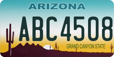 AZ license plate ABC4508