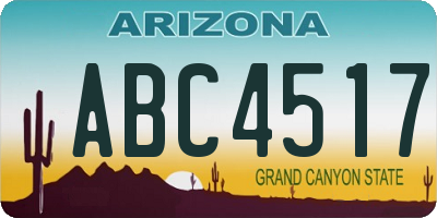 AZ license plate ABC4517