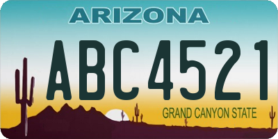 AZ license plate ABC4521