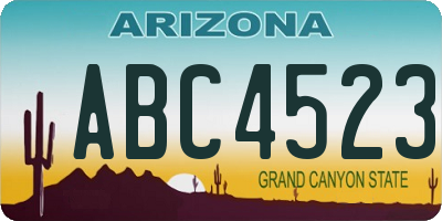 AZ license plate ABC4523