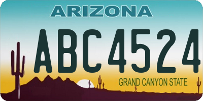 AZ license plate ABC4524