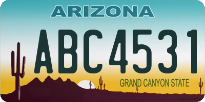 AZ license plate ABC4531