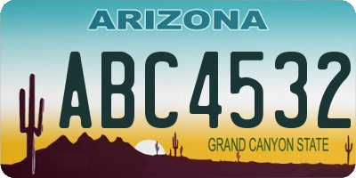 AZ license plate ABC4532