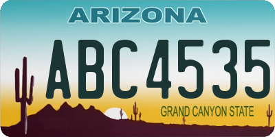 AZ license plate ABC4535