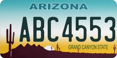 AZ license plate ABC4553