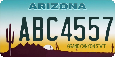 AZ license plate ABC4557