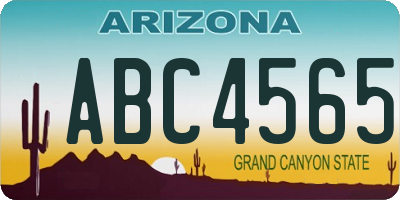 AZ license plate ABC4565