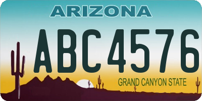AZ license plate ABC4576