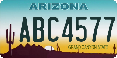 AZ license plate ABC4577