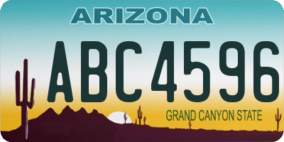 AZ license plate ABC4596