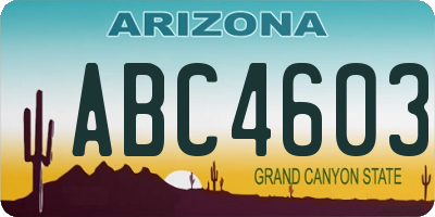 AZ license plate ABC4603