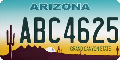 AZ license plate ABC4625