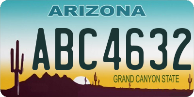 AZ license plate ABC4632