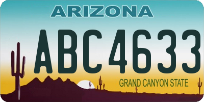 AZ license plate ABC4633