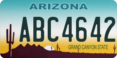 AZ license plate ABC4642