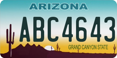 AZ license plate ABC4643