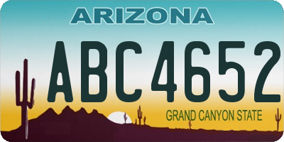 AZ license plate ABC4652
