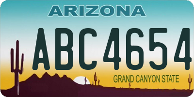 AZ license plate ABC4654