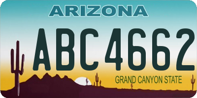 AZ license plate ABC4662