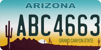 AZ license plate ABC4663