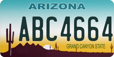 AZ license plate ABC4664