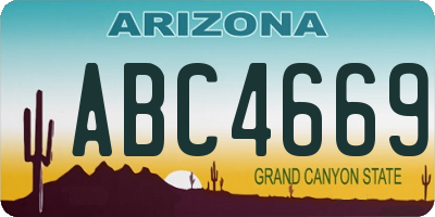AZ license plate ABC4669