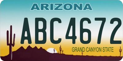 AZ license plate ABC4672