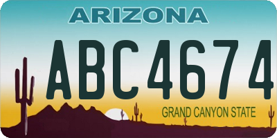 AZ license plate ABC4674