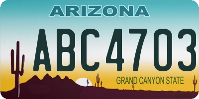 AZ license plate ABC4703