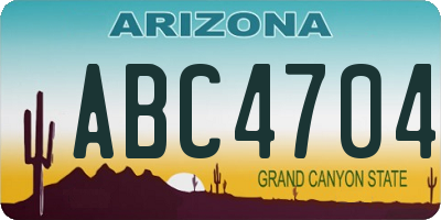 AZ license plate ABC4704