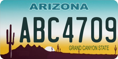 AZ license plate ABC4709