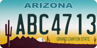 AZ license plate ABC4713