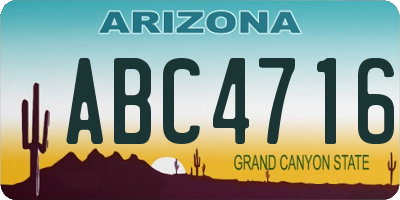 AZ license plate ABC4716