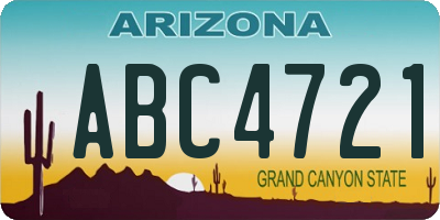 AZ license plate ABC4721