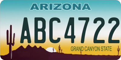 AZ license plate ABC4722